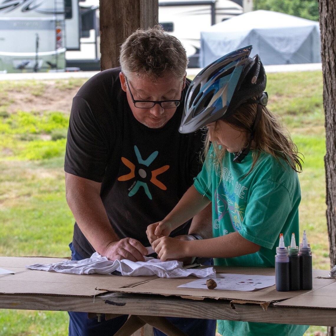 tie dye at Gunstock Campground