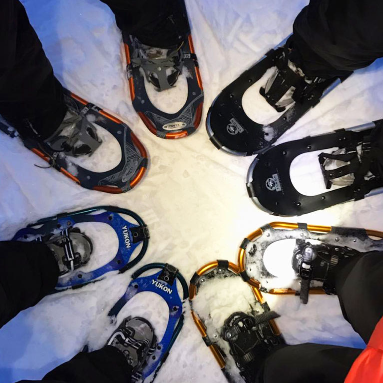 Snowshoes in a circle