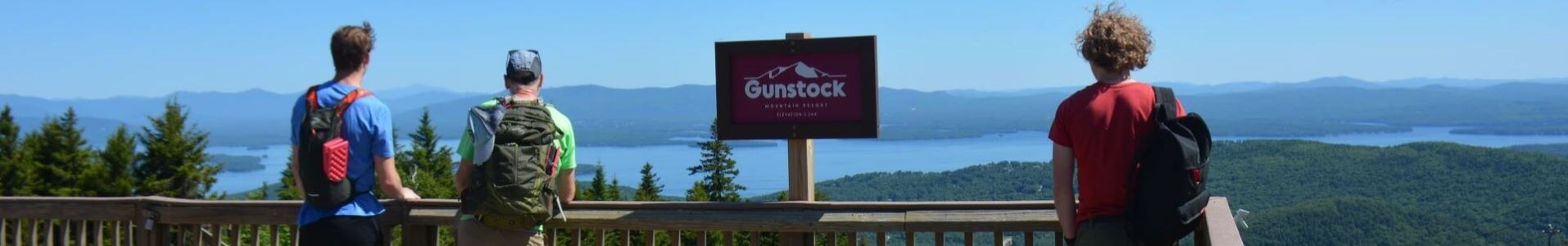 Enjoying the view from the Gunstock summit deck